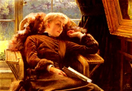James Tissot - Kathleen Newton In An Armchair. Free illustration for personal and commercial use.