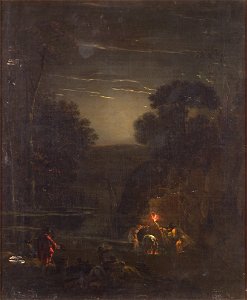 Jan Asselijn - Nocturnal Crayfishing - KMSsp267 - Statens Museum for Kunst