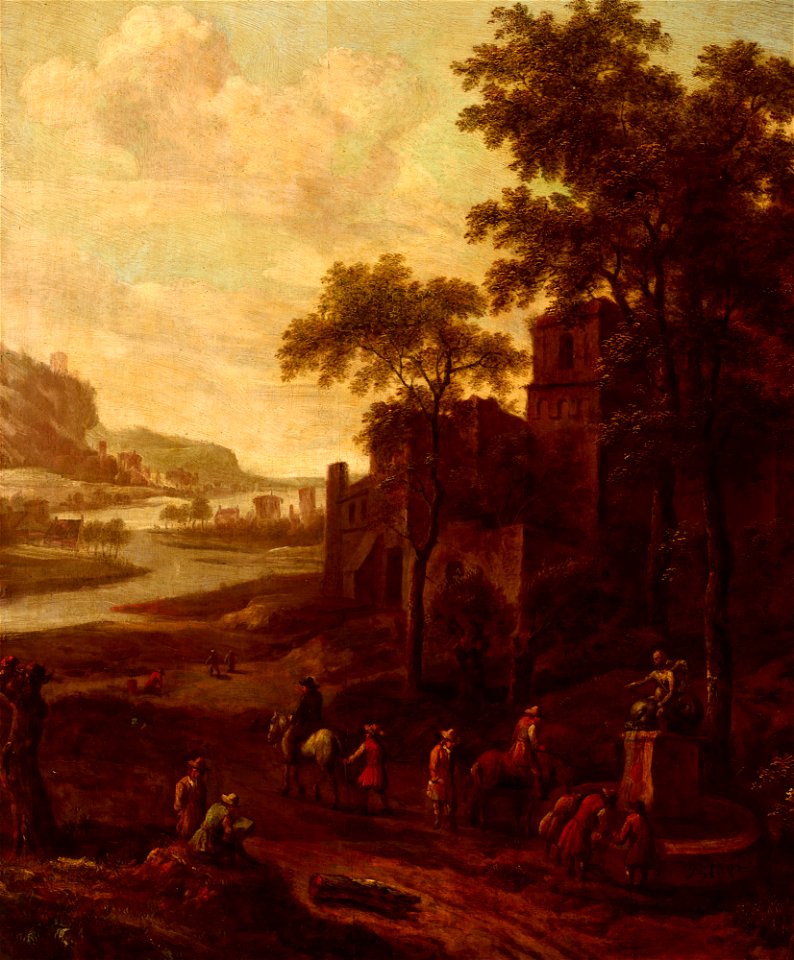 Jan Blom - Landscape with a Group of Wanderers - MNK XII-A-133 - National Museum Kraków