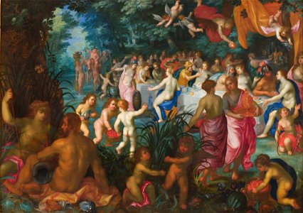 Jan Brueghel d.Æ. - The Marriage of Peleus and Thetis - KMS3082 - Statens Museum for Kunst. Free illustration for personal and commercial use.