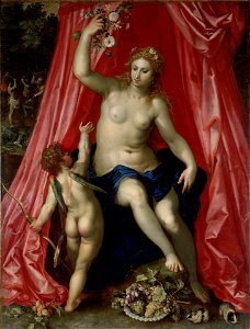 Jan Brueghel (I) and Hendrick van Balen (I) - Venus and Cupid. Free illustration for personal and commercial use.