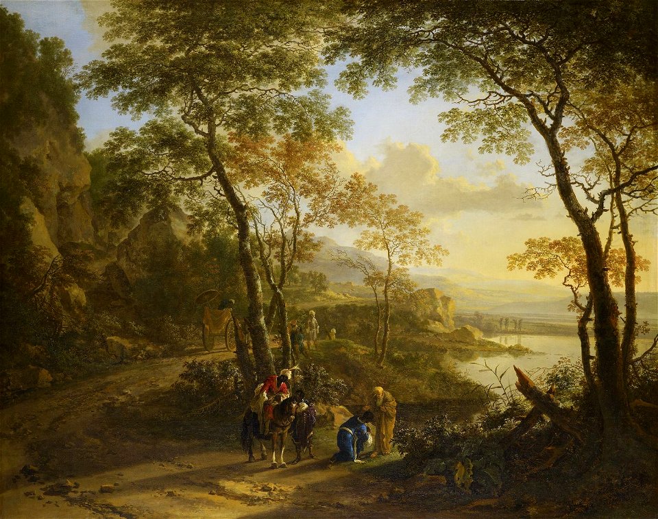 Jan Both - Landscape with St Philip Baptizing the Eunuch RCIN 405544
