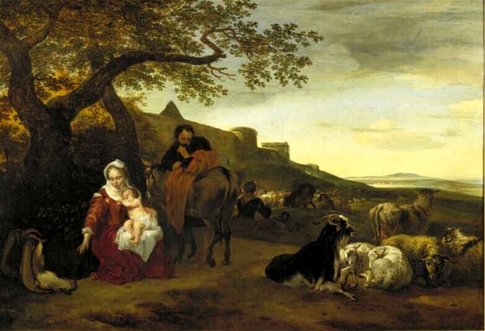 Jan Baptist Weenix - Rust op de vlucht naar Egypte - 2803 (OK) - Museum Boijmans Van Beuningen
