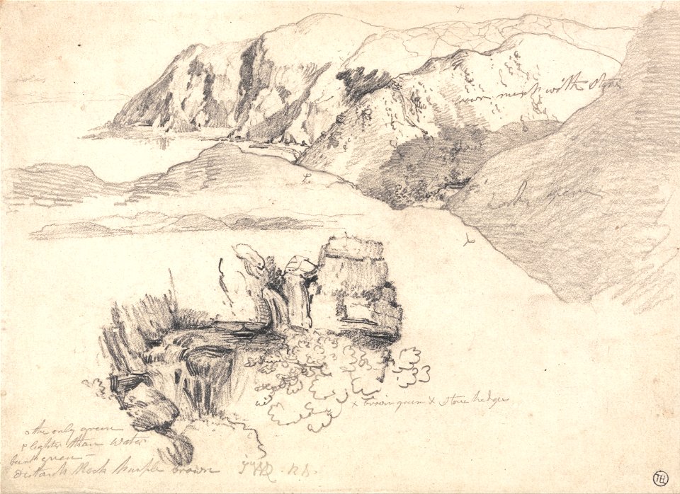 James Ward - Studies of a Hilly Coast, and a Rocky Waterfall - Google Art Project