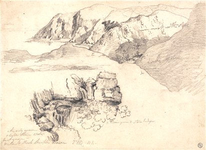 James Ward - Studies of a Hilly Coast, and a Rocky Waterfall - Google Art Project