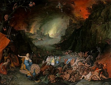 Jan Brueghel the Younger - Juno in the Underworld, 1626-1630. Free illustration for personal and commercial use.