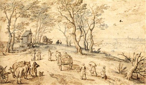 Jan Brueghel (I) - Villagers on their Way to Market - WGA03570