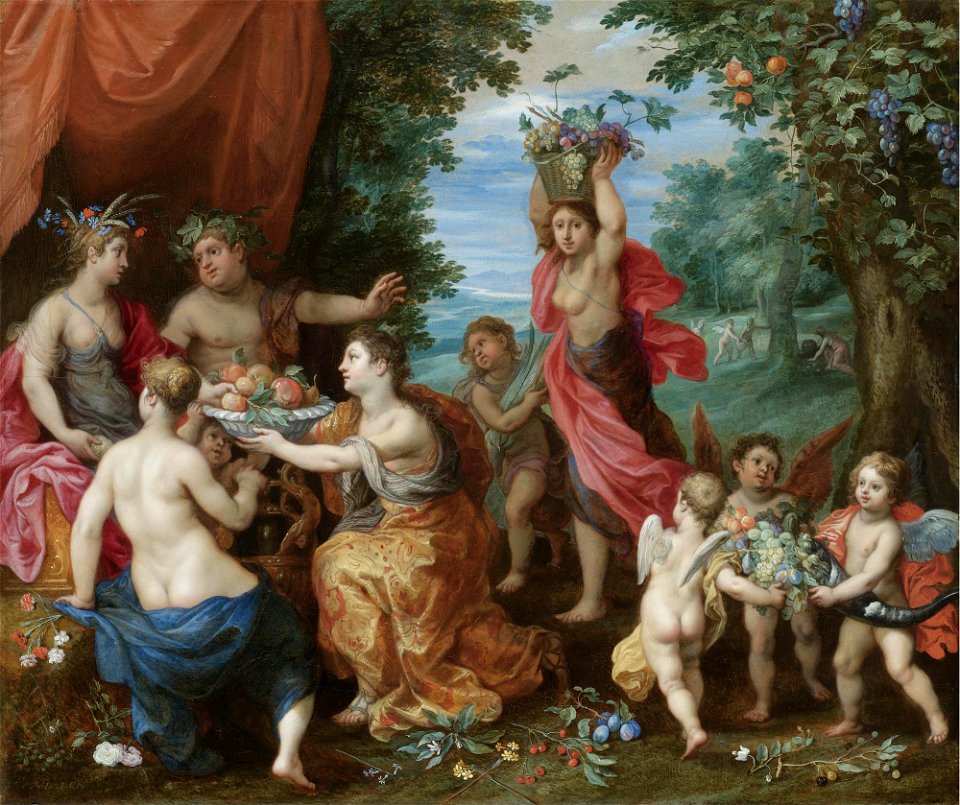 Jan Brueghel the Younger and Hendrick van Balen - A Bacchanal With Ceres, Bacchus And Venus
