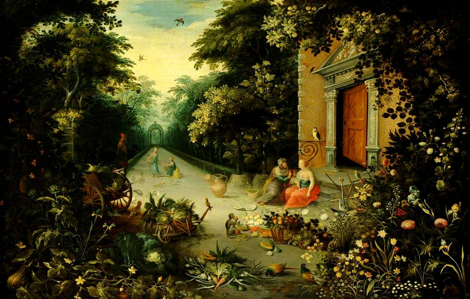 Jan Brueghel the elder (1568-1625) (style of) - A Garden with Vertumnus and Pomona - 979340 - National Trust