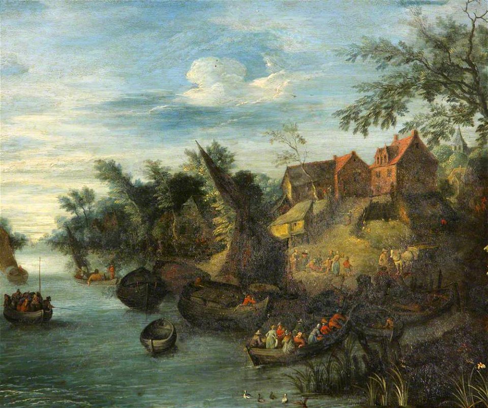 Jan Brueghel the elder (1568-1625) (style of) - River Scene with Boats - 1151344 - National Trust