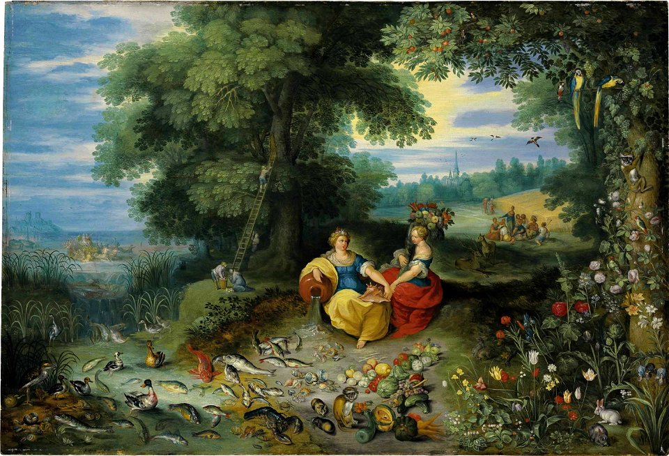 Jan Breughel de Jonge - Een allegorie van water en aarde