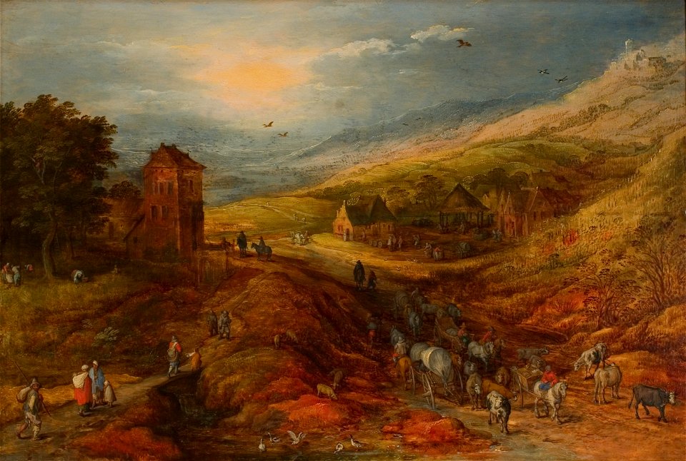 Jan Brueghel de Oude - Gezicht op een rivierdal met figuren - 0053 - Rijksmuseum Twenthe