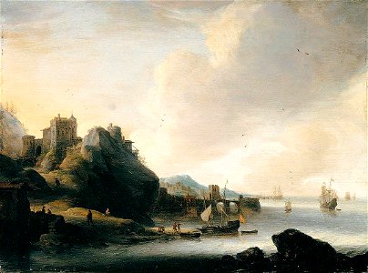 Jan Abrahamsz. Beerstraaten - Coastal Landscape - WGA01564. Free illustration for personal and commercial use.