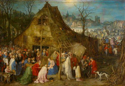Jan Bruegel (I) - The Adoration of the Magi. Free illustration for personal and commercial use.