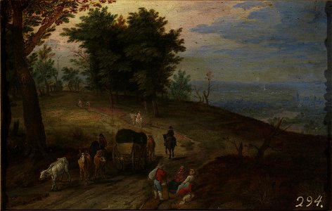 Jan Brueghel (I) - Mountain road. Free illustration for personal and commercial use.