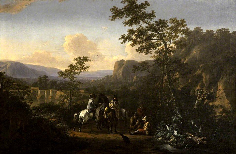 Jan Asselyn (after 1610-1652) (attributed to) - Italian Landscape with Two Horsemen and Figures on a Road - 533938 - National Trust