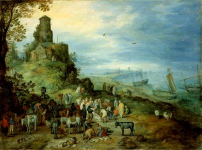 Jan Brueghel (I) - Kustlandschap met de roeping van Petrus en Andreas - Gal.-Nr. 883 - Staatliche Kunstsammlungen Dresden