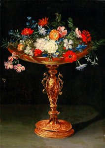 Jan Brueghel (II) - Flowers in a gilded tazza