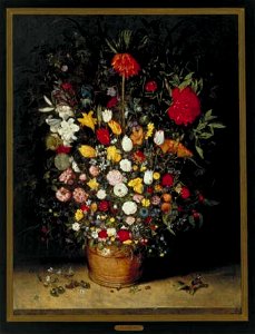Jan Brueghel (I) - Stilleven met bloemen in een kuip - 3489 (OK) - Museum Boijmans Van Beuningen. Free illustration for personal and commercial use.