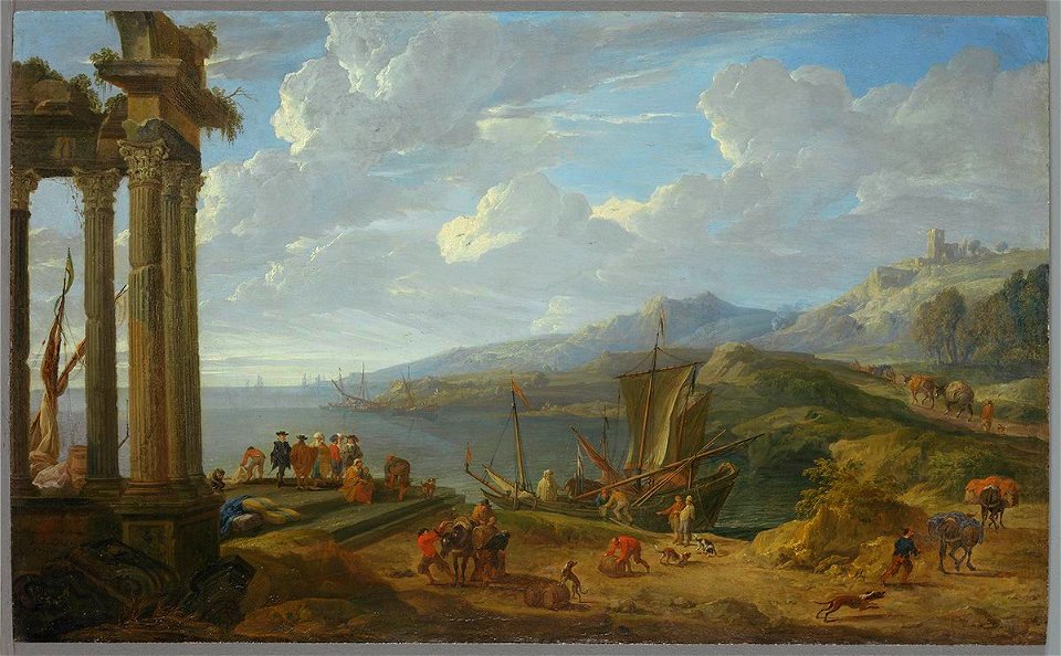 Jan Baptist Huysmans - Tempelruine an Meeresbucht - 191 - Bavarian State Painting Collections