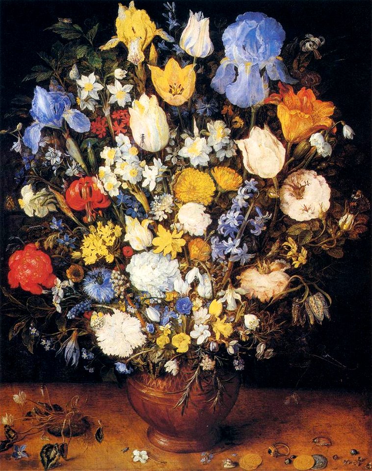 Jan Brueghel (I) - Bouquet in a Clay Vase - WGA3599