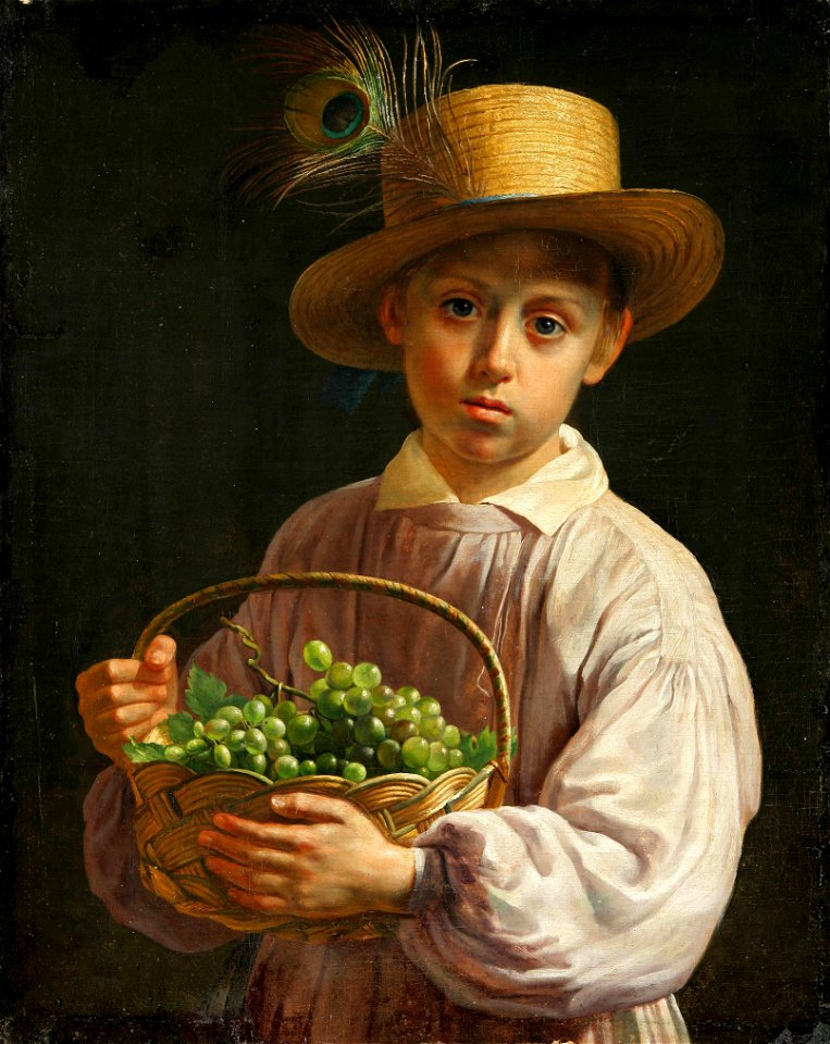 Jan Chrucki. Chłopčyk u sałamianym kapielušy, XIX