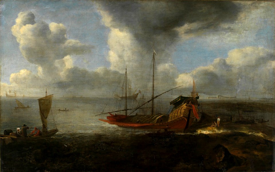 Jan Baptist Weenix - Marine mit venezianischem Bucintoro - 313 - Staatliche Kunsthalle Karlsruhe