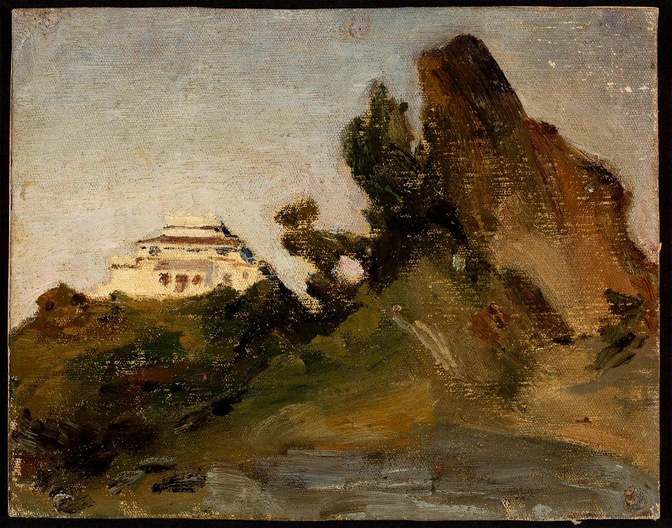 Jan Ciągliński - Abu Road, maharajah's house at dusk. From the journey to India - MP 1657 MNW - National Museum in Warsaw