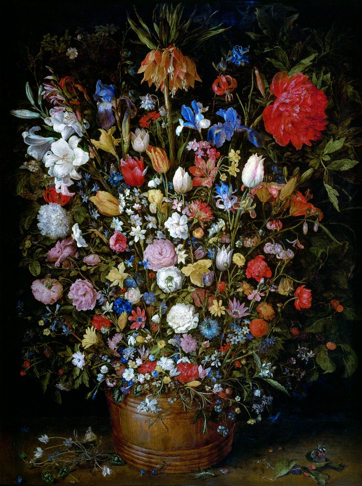 Jan Brueghel the Elder - Flowers in a Wooden Vessel - Google Art ProjectFXD
