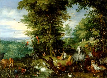 Jan Brueghel the Elder (Brussels 1568-Antwerp 1625) - Adam and Eve in the Garden of Eden - RCIN 405512 - Royal Collection