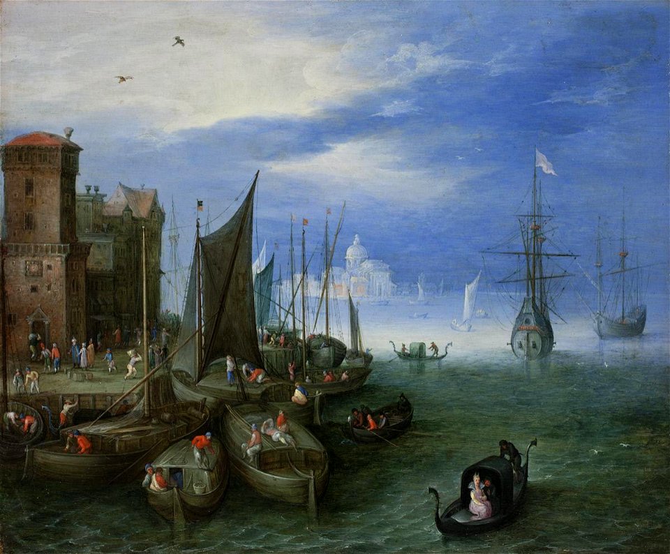 Jan Brueghel (I) - Port Scene in Venice