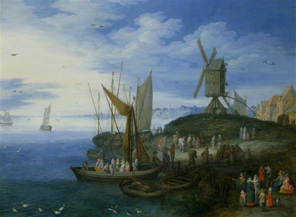 Jan Brueghel the elder (1568-1625) (after) - A Harbour Scene - 446773 - National Trust