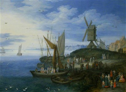 Jan Brueghel the elder (1568-1625) (after) - A Harbour Scene - 446773 - National Trust