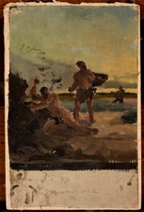 Jan Ciągliński - Brother robbers, sketch for a painting - MP 1872 MNW - National Museum in Warsaw