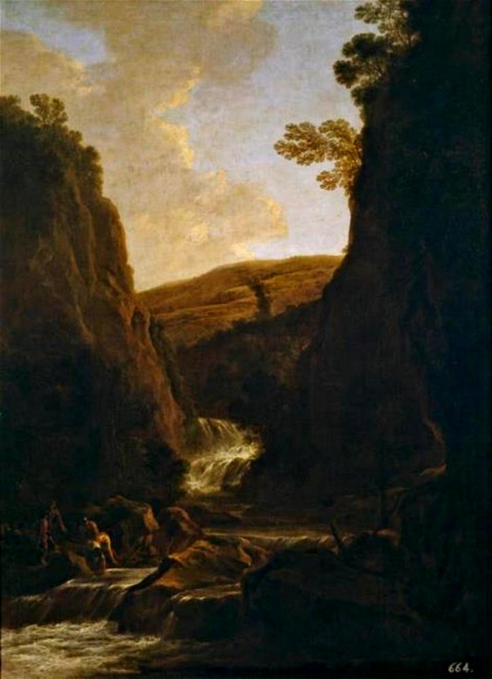 Jan Both - Zuidelijk landschap met een waterval - P002066 - Museo del Prado