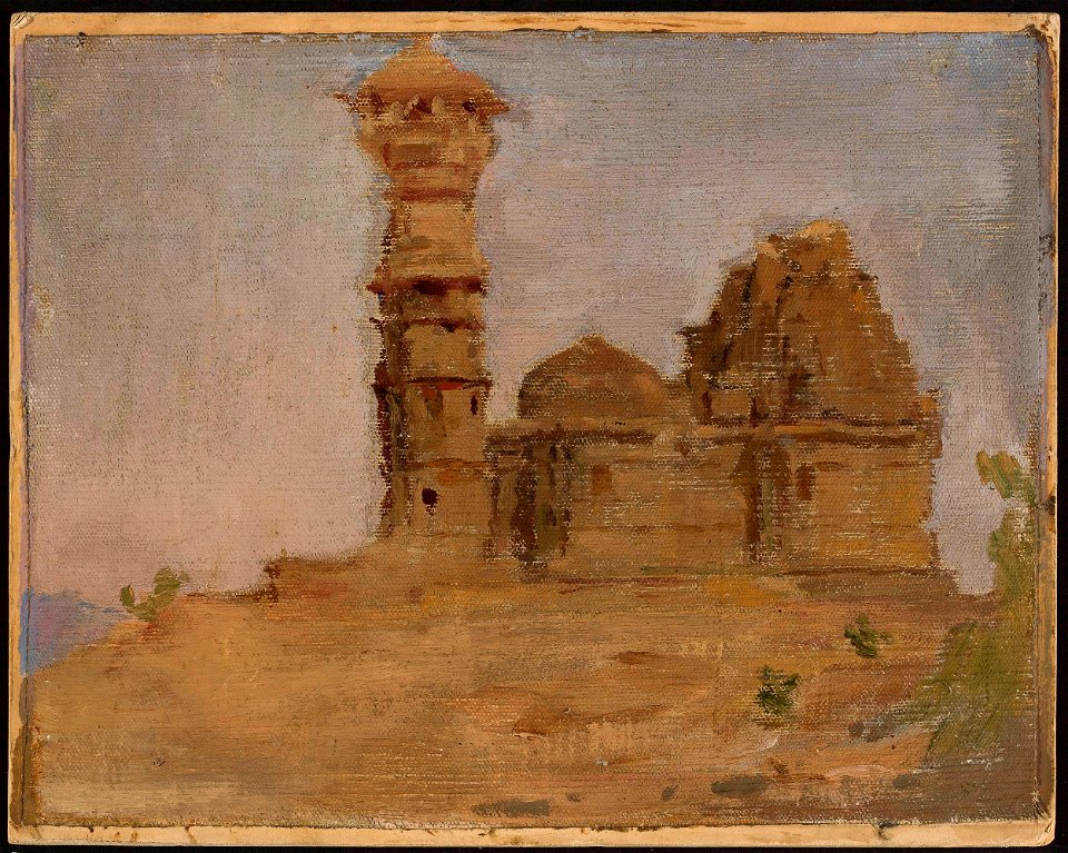 Jan Ciągliński - Deserted ancient temple in Chittorgarh. From the journey to India - MP 1661 MNW - National Museum in Warsaw