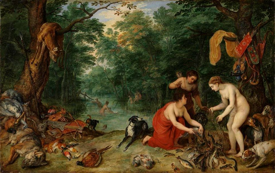 Jan Brueghel d. Ä. mit Hendrik van Balen - Nymphen beim Fischfang - 1950 - Bavarian State Painting Collections