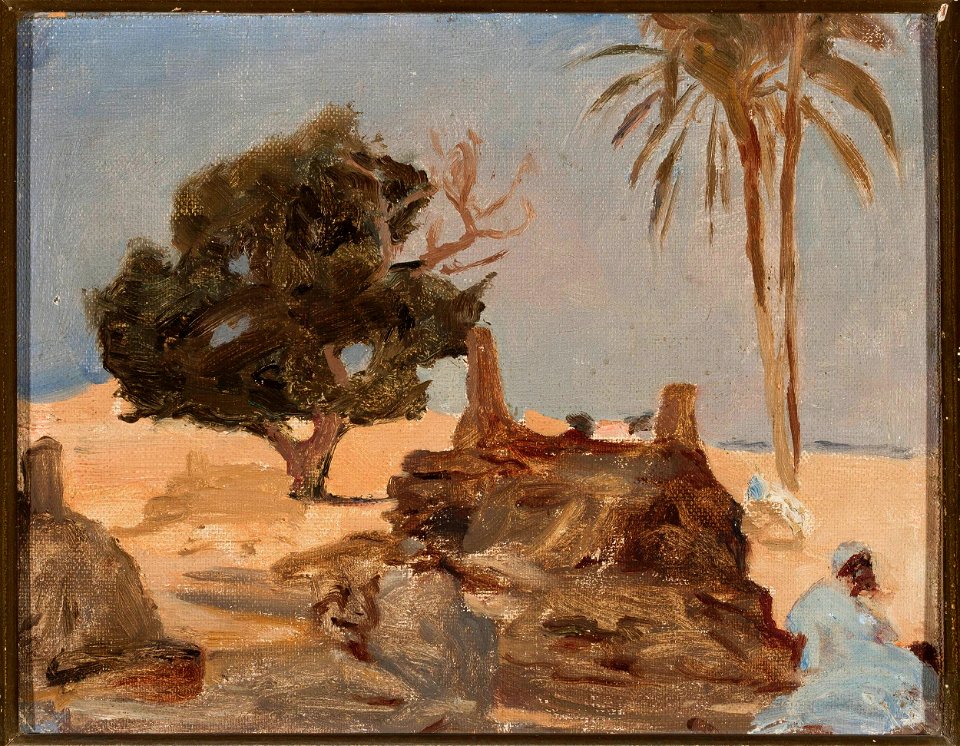 Jan Ciągliński - Cemetery at the pyramids. From the journey to Egypt - MP 5537 MNW - National Museum in Warsaw