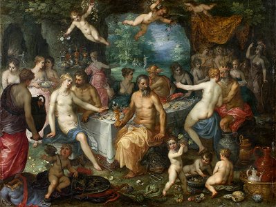 Jan Brueghel d.Æ. - The Feast of the Gods. The Wedding of Peleus and Thetis - KMSsp225 - Statens Museum for Kunst. Free illustration for personal and commercial use.