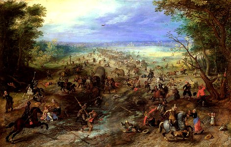 Jan Brueghel (I) and Sebastian Vrancx - Assault on a Convoy