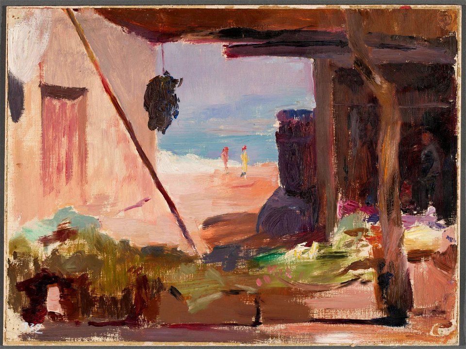 Jan Ciągliński - Fragment of buildings at the seaside. From the journey to Constantinople - MP 1499 MNW - National Museum in Warsaw