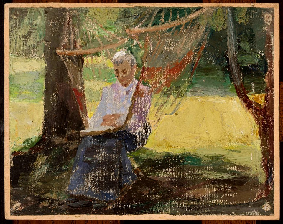 Jan Ciągliński - In a hammock – Portrait of Maria Rubtsov in Maryino - MP 1736 MNW - National Museum in Warsaw
