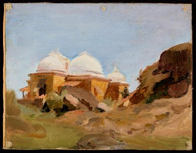 Jan Ciągliński - Temple with white domes. From the journey to India - MP 1704 MNW - National Museum in Warsaw