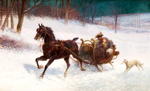 Jan Chełmiński - Para w saniach