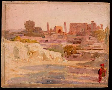 Jan Ciągliński - Samarkand – overall view. From the journey to Turkestan - MP 1724 MNW - National Museum in Warsaw