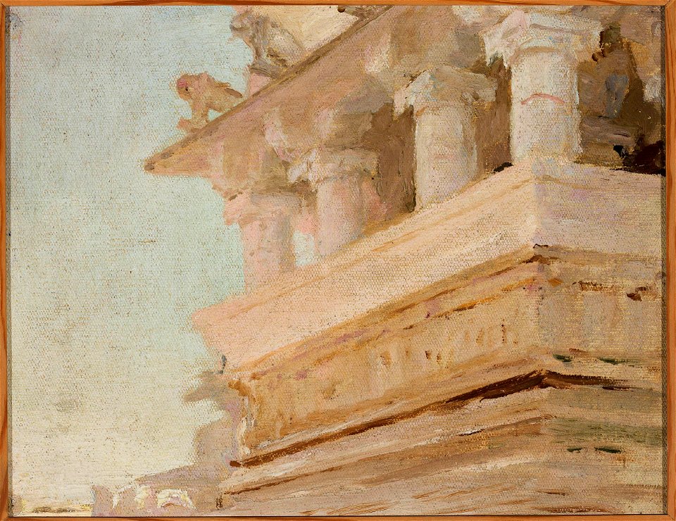 Jan Ciągliński - Temple in Udaipur. From the journey to India - MP 1668 MNW - National Museum in Warsaw