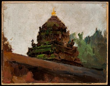 Jan Ciągliński - Old temple in Madras. From the journey to India - MP 1684 MNW - National Museum in Warsaw