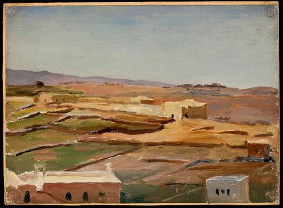 Jan Ciągliński - Desert – Ramallah. From the journey to Palestine - MP 1541 MNW - National Museum in Warsaw. Free illustration for personal and commercial use.