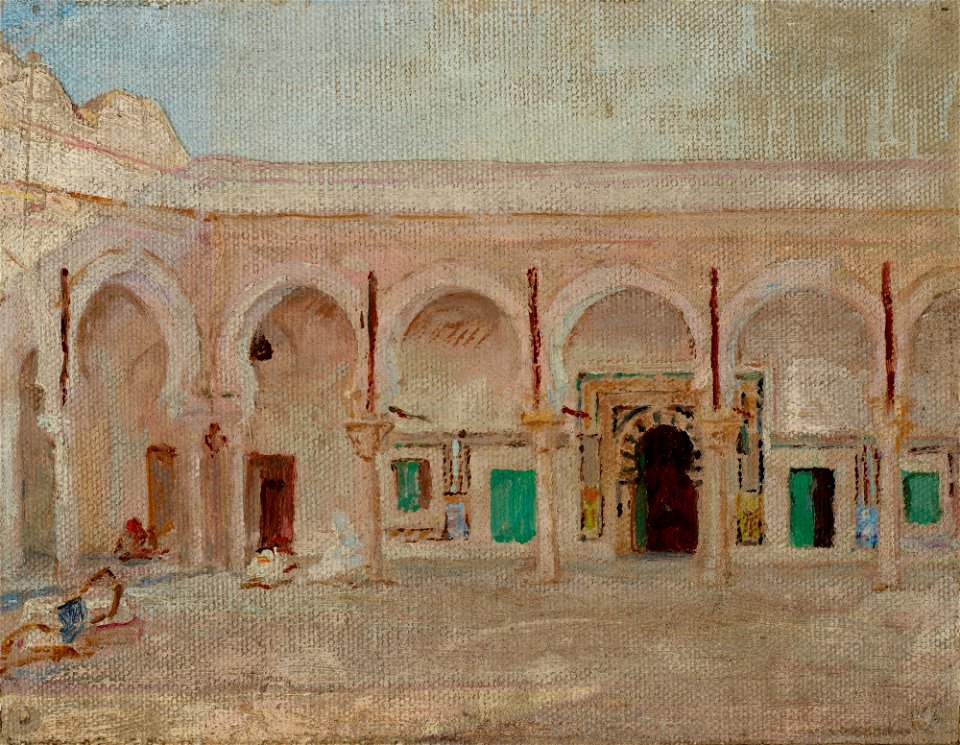 Jan Ciągliński - Kairouan (Courtyard in the Mosque of the Sword) - MNK II-b-456 - National Museum Kraków