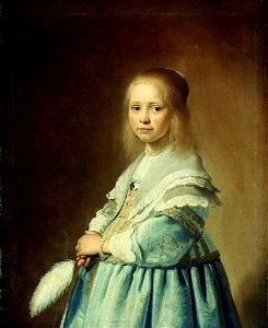 Jan Cornelisz Verspronck - Portret van een meisje in het blauw. Free illustration for personal and commercial use.